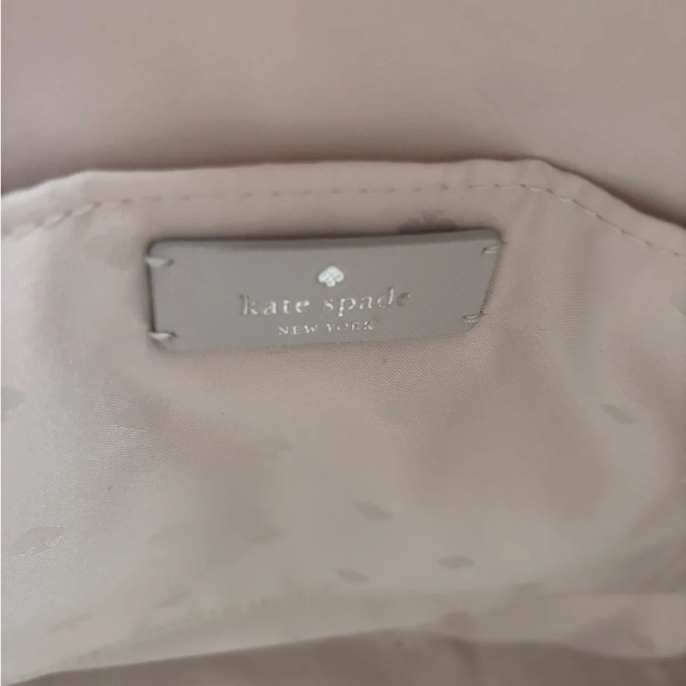Kate Spade Silver Leather Shoulder Bag with Silver Glitter Trim